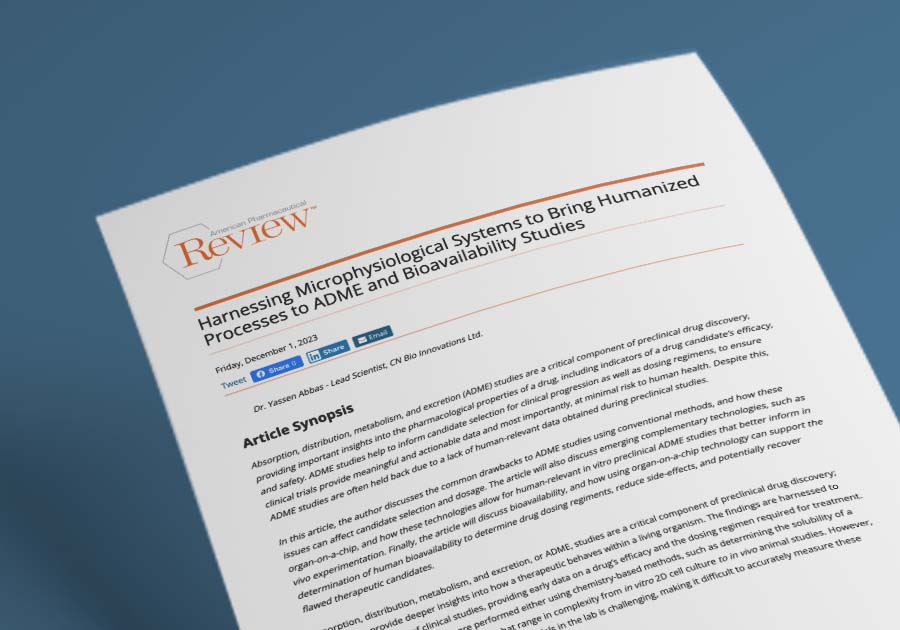 cnb1001 harnessing microphysiological systems v1 | Bioavailability